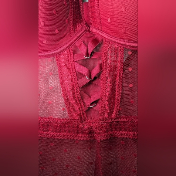 Black Fuchsia by Secret LaceGalloon Lace & Mesh Teddy Size 3X - Picture 8 of 11